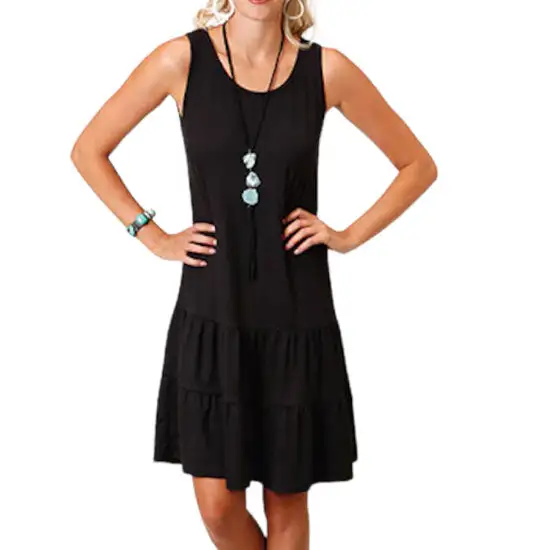 Tiered Flounce Hem A-Line Casual Dress