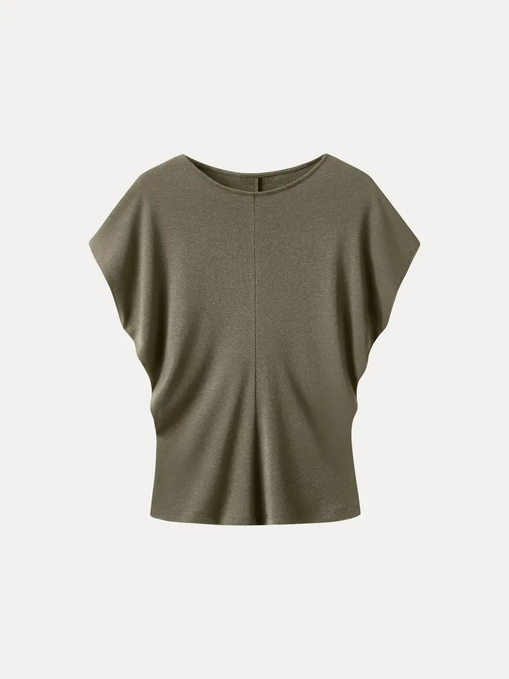 Linen-Blend Round Neck Relaxed Summer Top