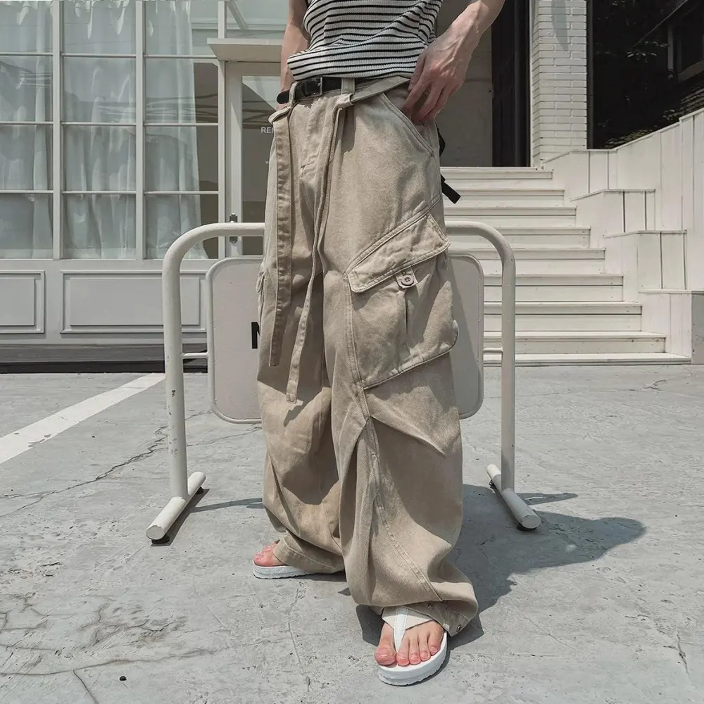 Vintage Washed Straight Cargo Pants