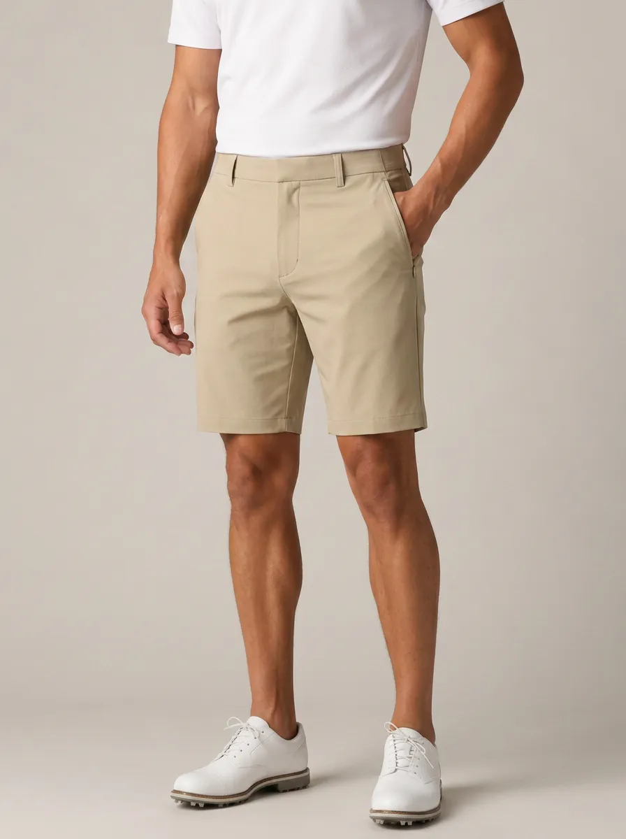 Athletic Men'S Golf Lover Solid Printed Shorts Fairway Wear