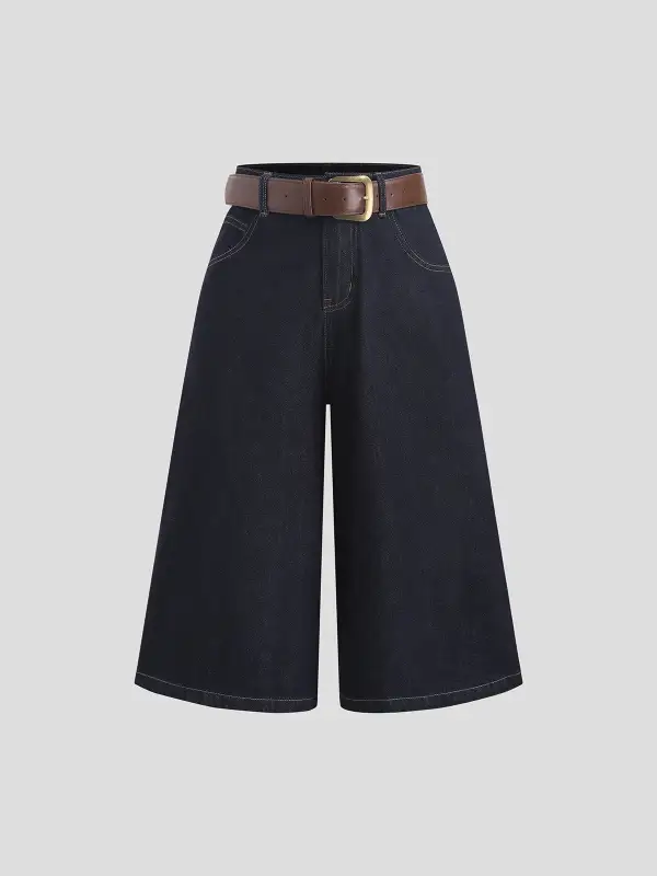 Cropped Denim Pants