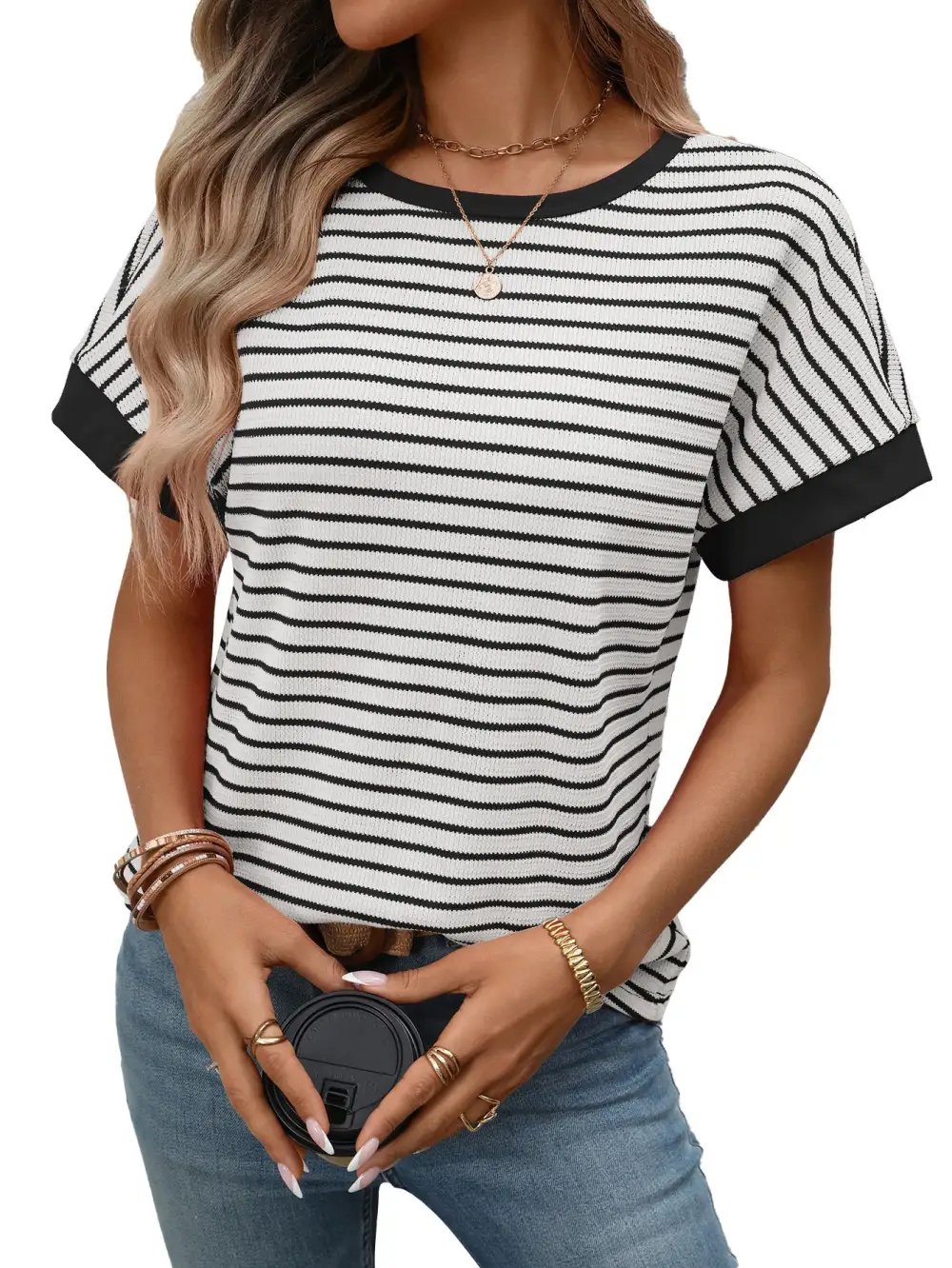 Patchwork Crewneck Short Sleeve Tee