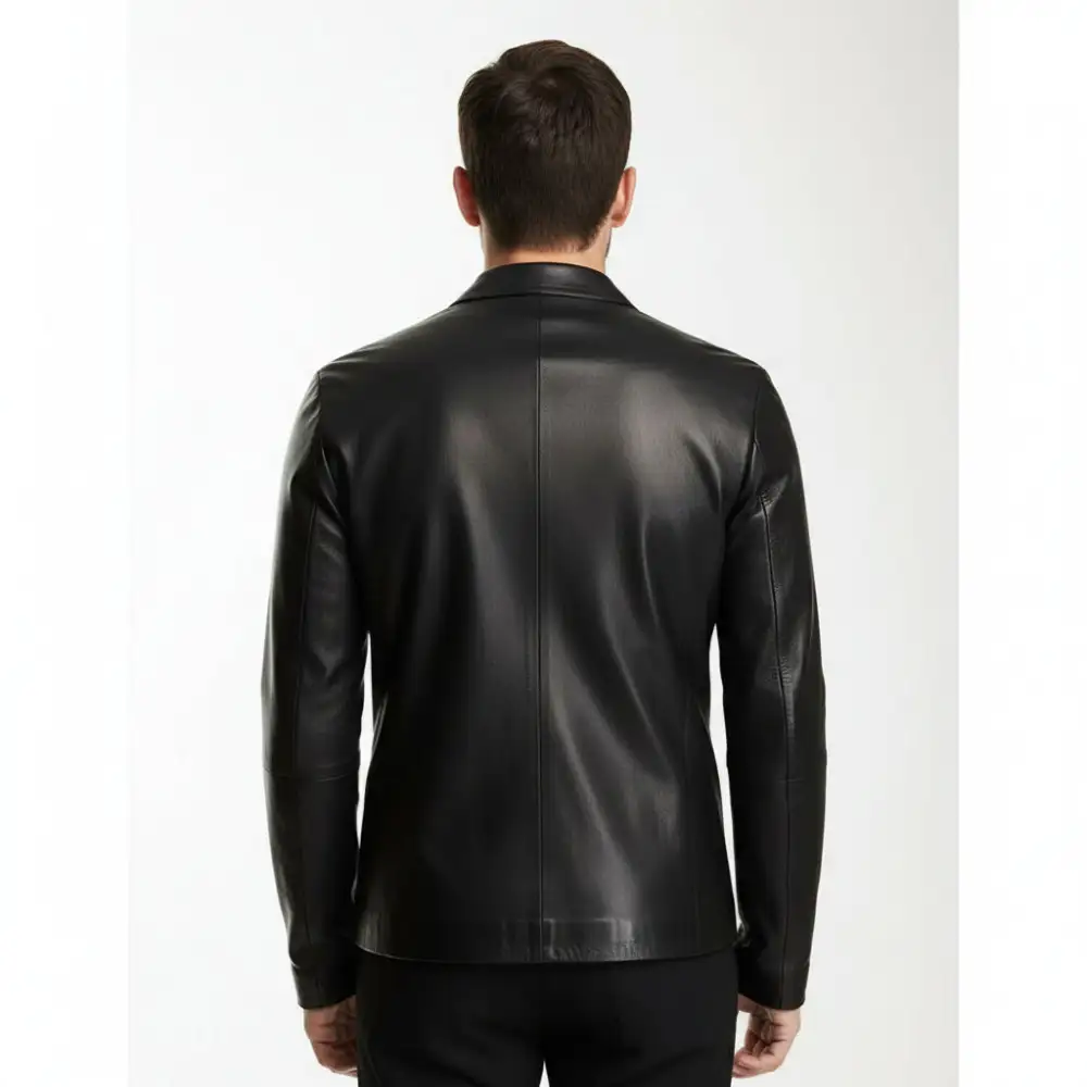 Crafted Look Leather Biker Motorcycle Multi Pocket Jacket