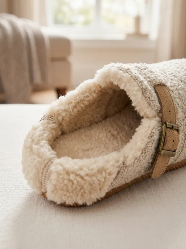 Classic Quilted Fleece Lined Shape Unisex Warm Wool Shoes