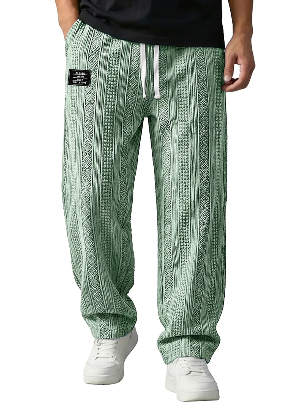 Layered Jacquard Pull On Trousers