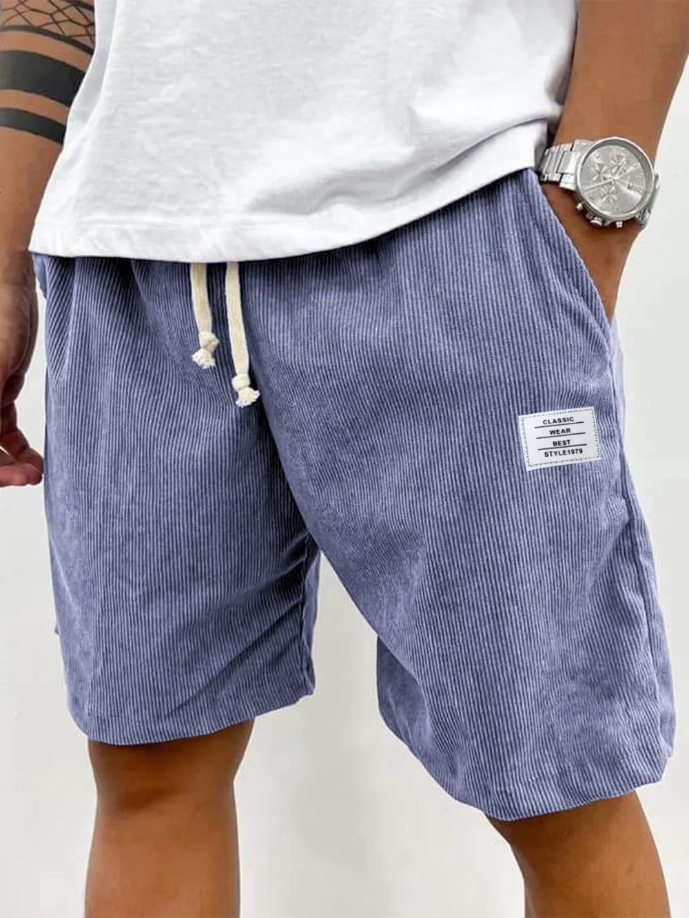 Utility Corduroy Seamed Detail Shorts