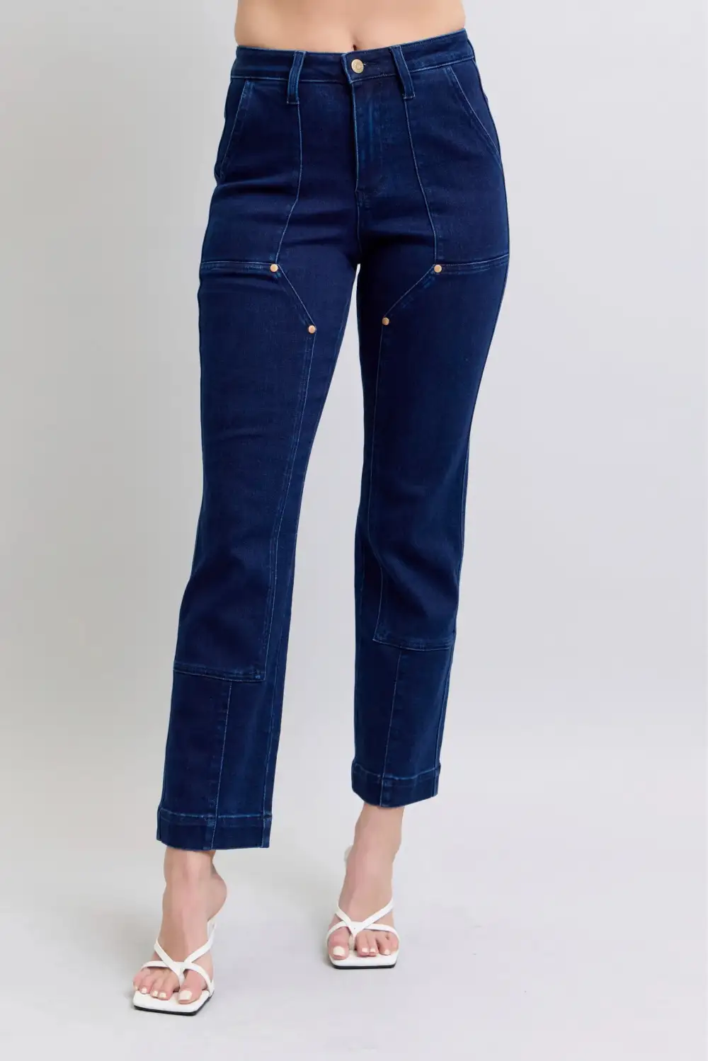 Relaxed Straight Leg Denim Jeans