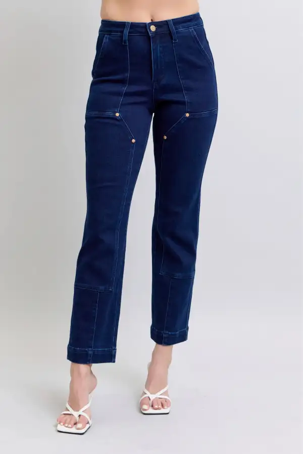 Relaxed Straight Leg Denim Jeans