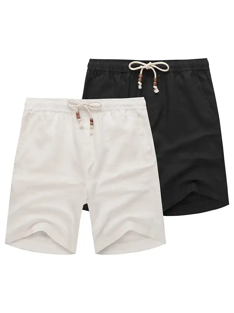 Two Piece Linen Shorts Set