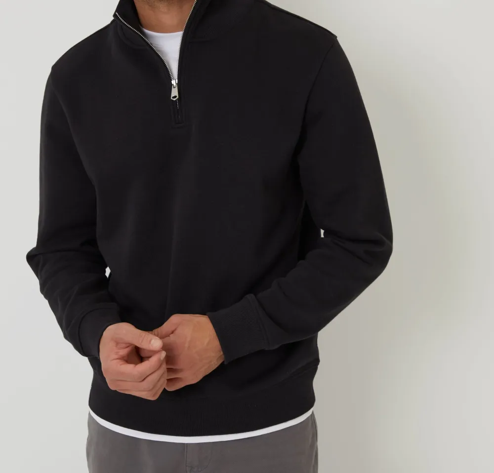Men's Black Quarter-Zip Sweatshirt