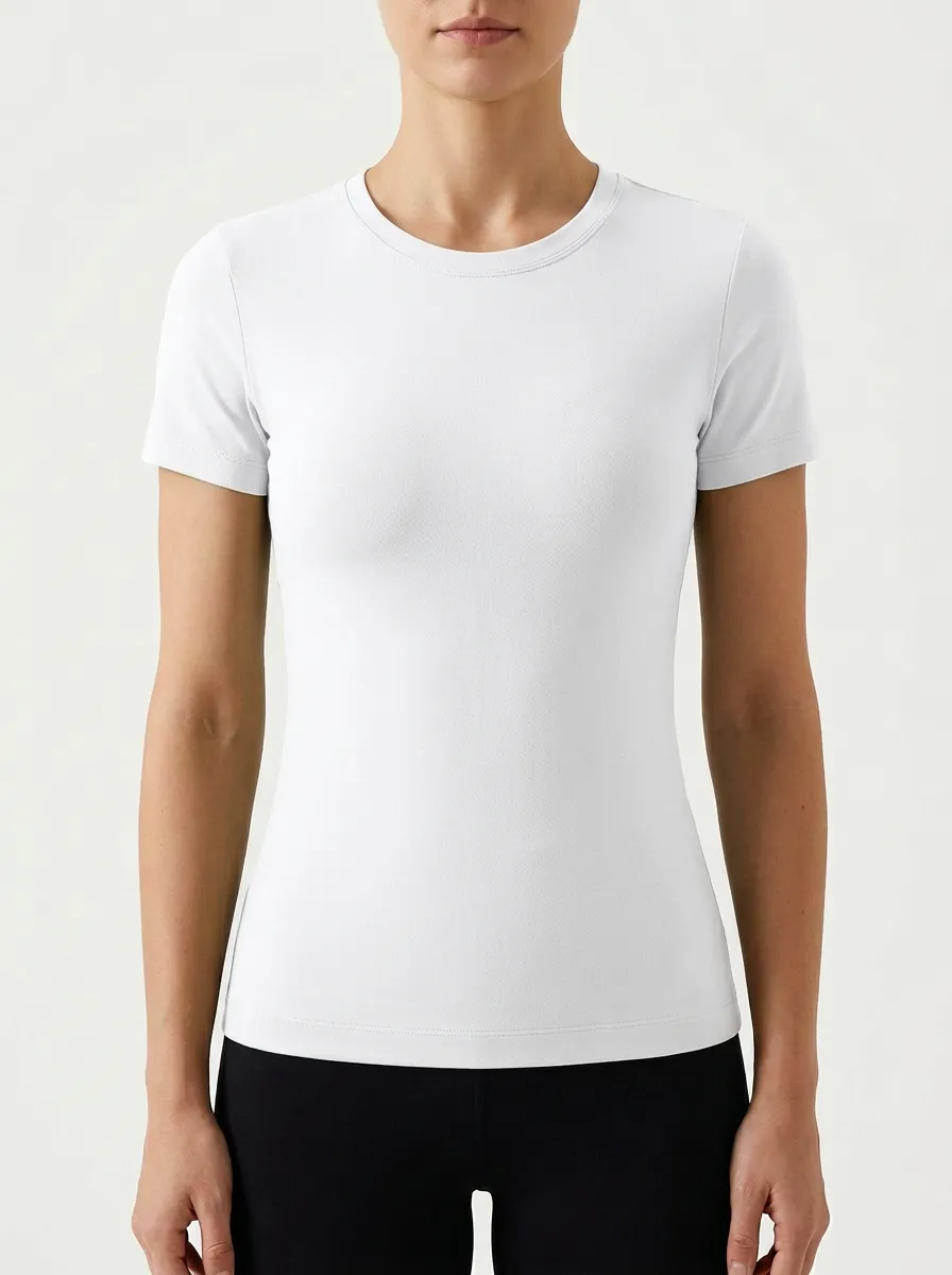 Women's Fitted Minimal Crewneck T-Shirt