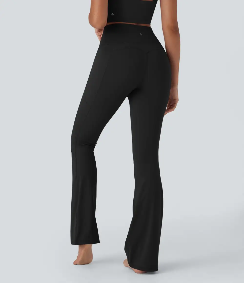 UltraSculpt Cool Quick Dry SoCinched High Waisted Tummy Control Yoga Bootcut Leggings-UPF 50+ with Pockets