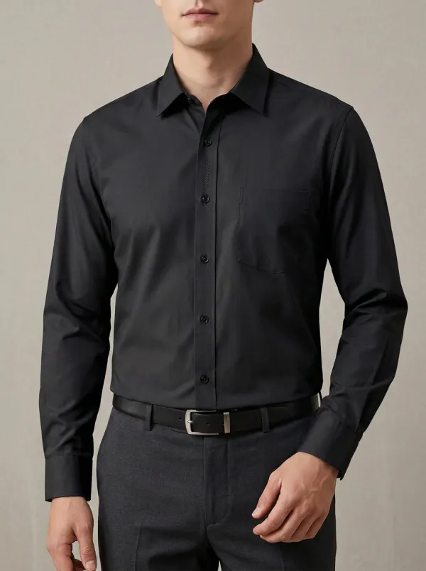 Men's Non-Iron Cotton Solid Sage Green Button Down Shirt
