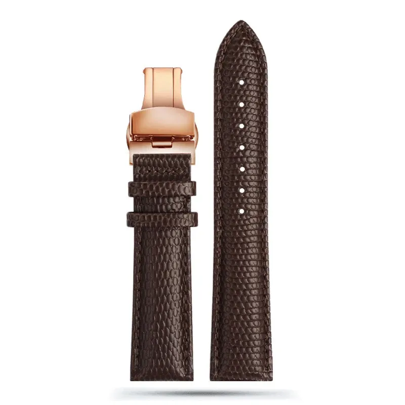 Black Brown Red Top Grade Lizard pattern Men and women Genuine Leather Watch BAND Strap