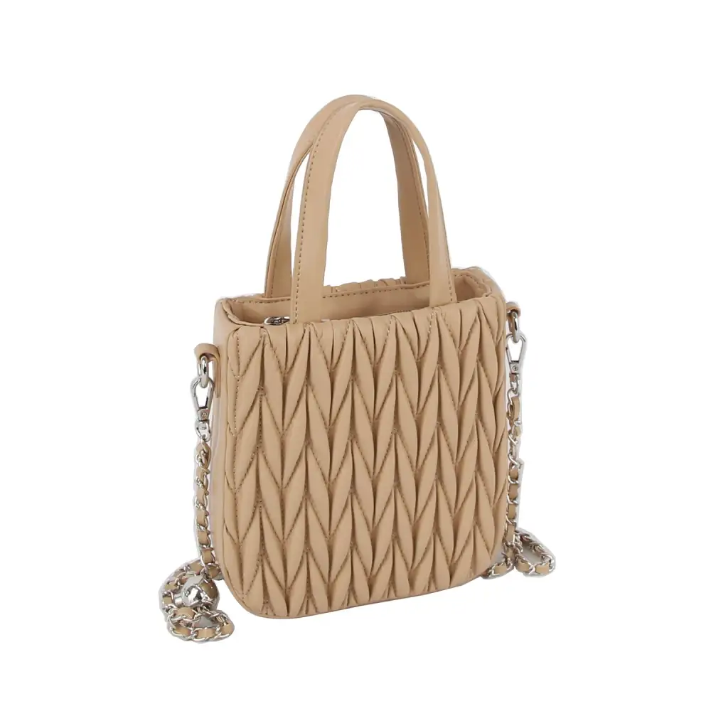 Woven Design Top Handle Chain Crossbody Bag