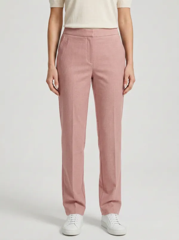 Women's Classic Flexible Leaf Logo Mid Rise Straight Leg Pants