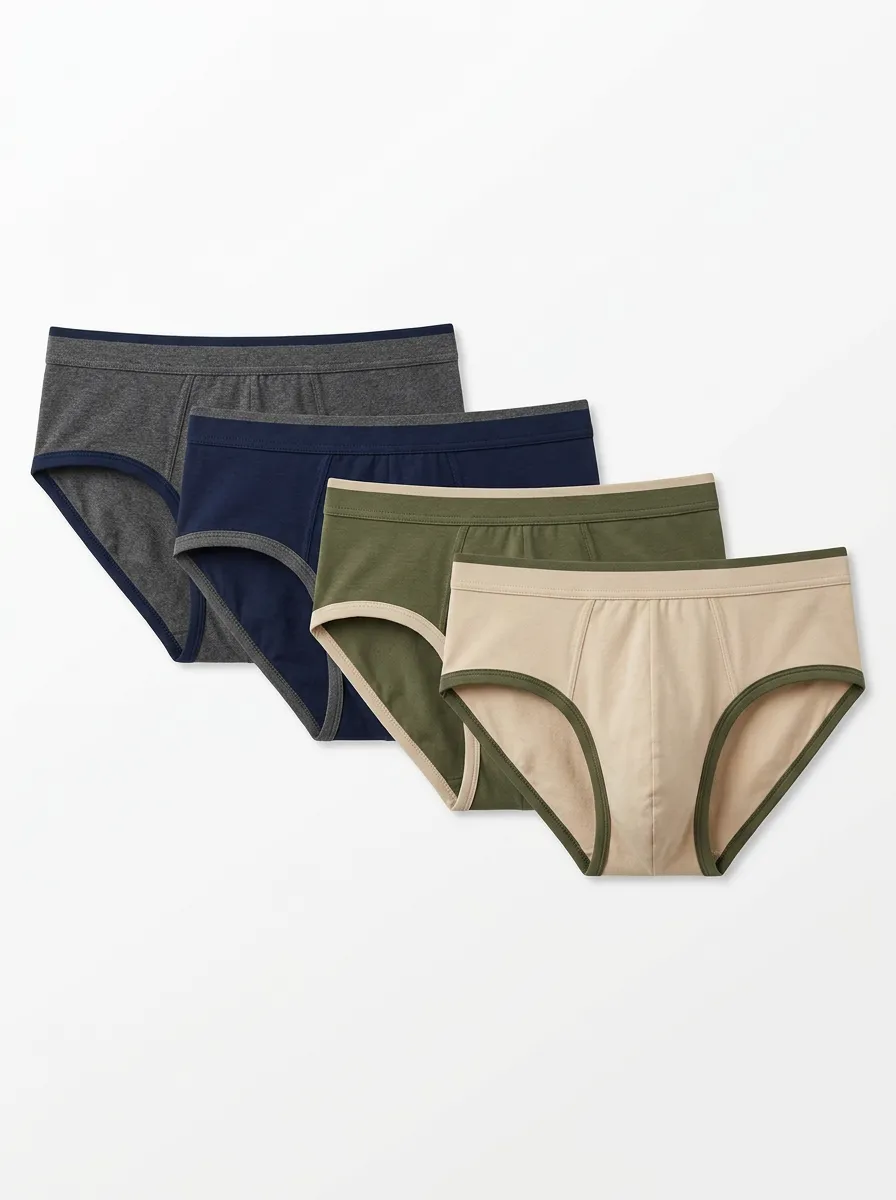 Men's Four-Pair Bound-Leg Contoured Brief Set