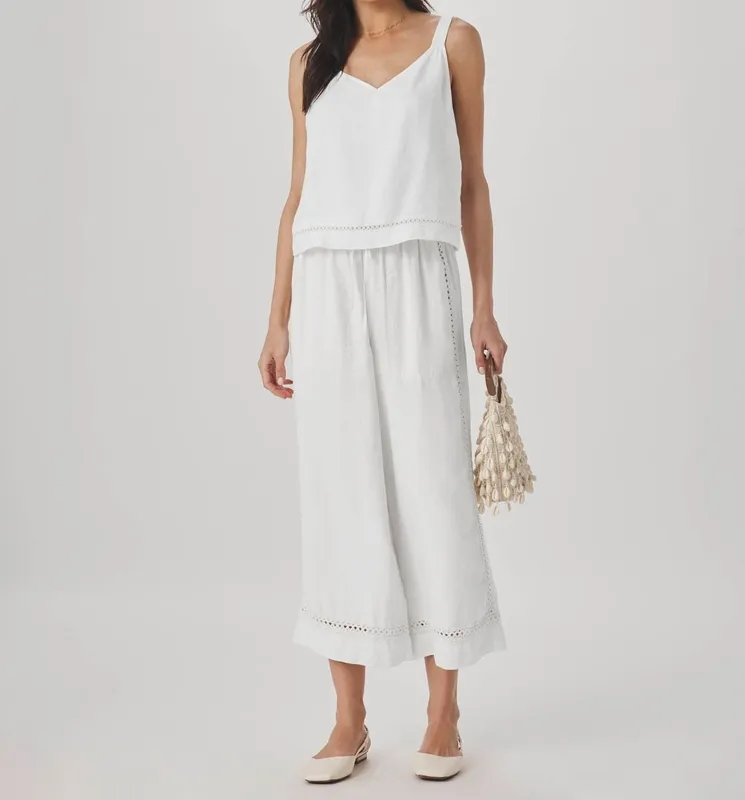Linen Trim Tank Top