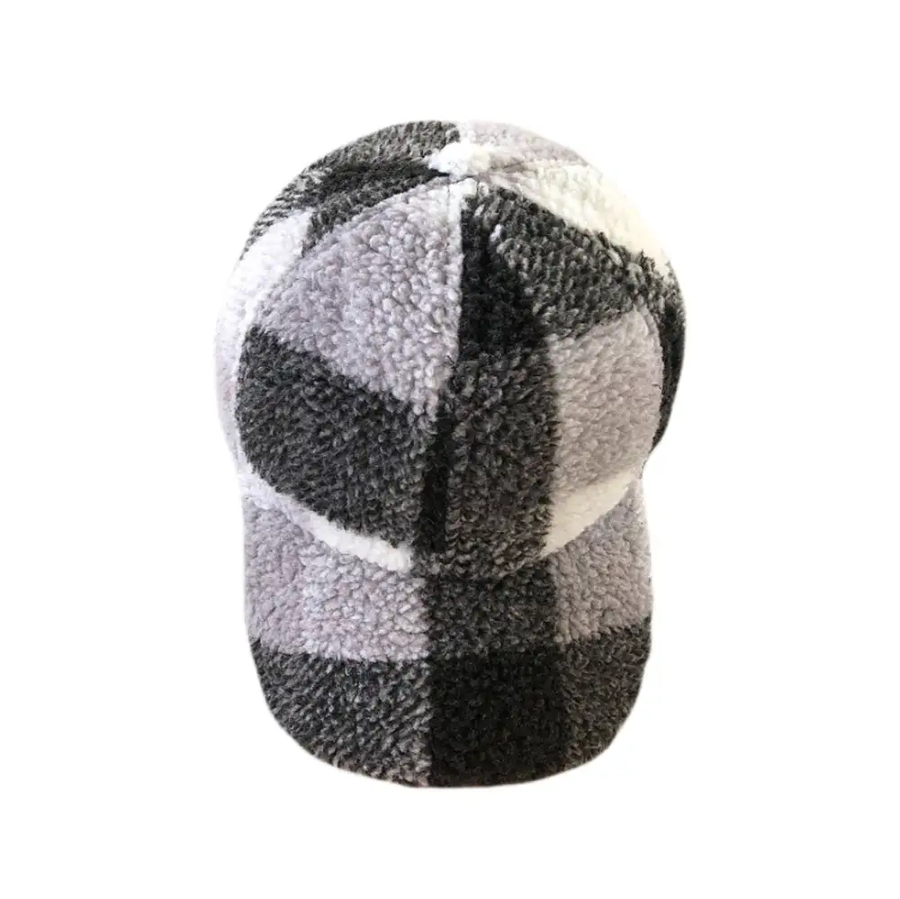 Fleece Plaid Baseball Cap