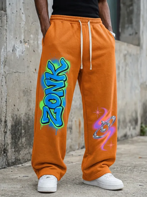 Unisex Downtown-Inspired Streetwear Graffiti Sweatpants