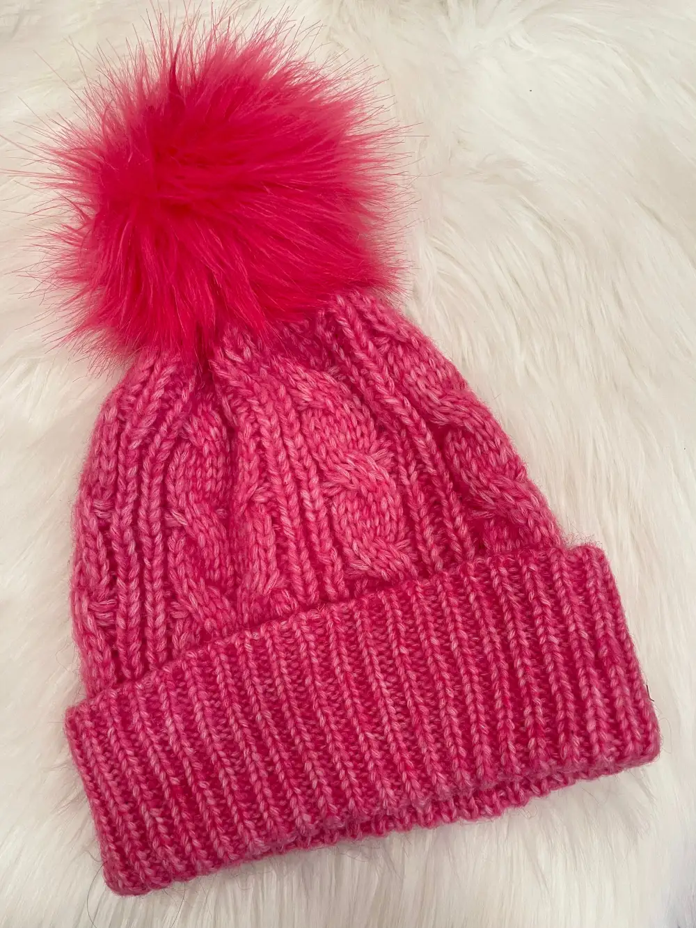 Fuzzy Pom Pom Beanie