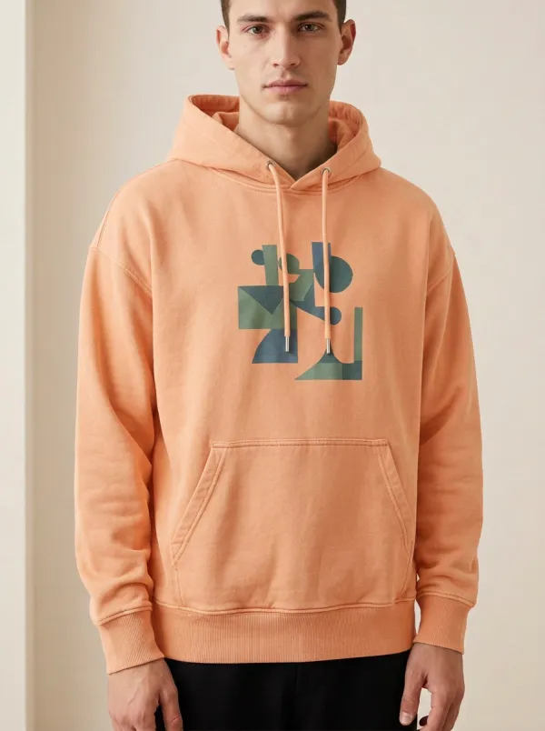 Men's Clean-Lined Abstract Geometric Art Print Hoodie