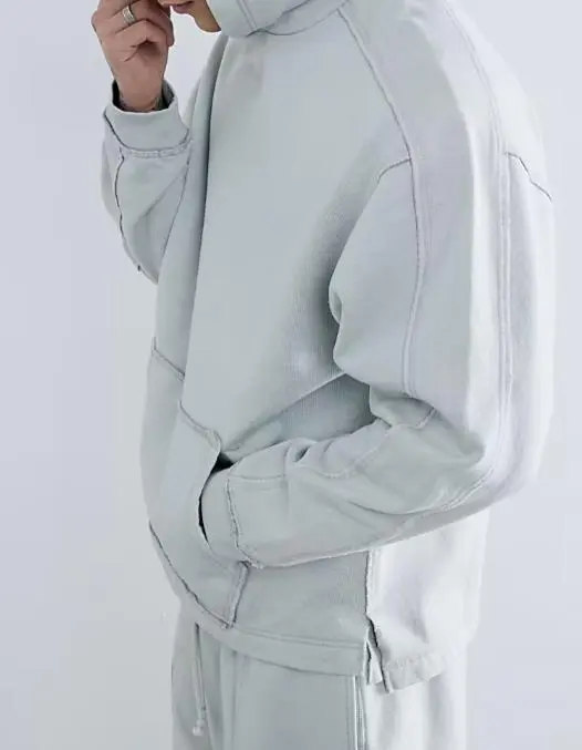 Men's Grey Large Pocket Loose Hood