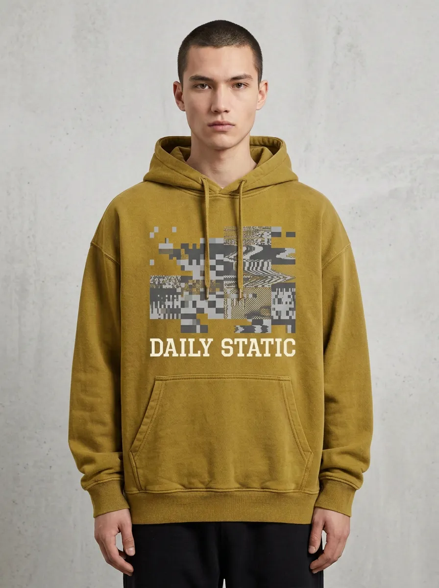 Pixel Glitch Men's Graphic Hoodie