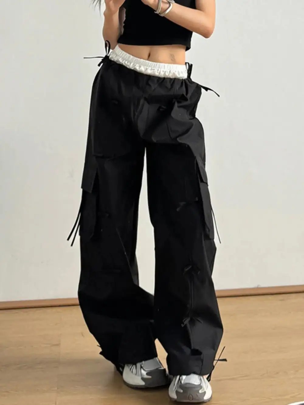 Elastic Waist Drawstring Pocketed Everyday Cargo Pants