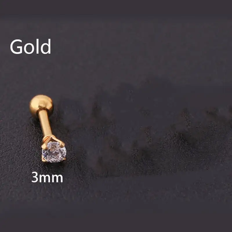 Titanium Zircon Stud Men's Earrings