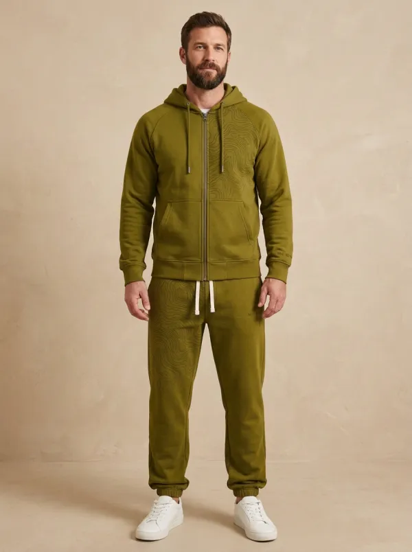 Men's Streamlined Outdoor Adventure Topographic Map Print Jogger Set