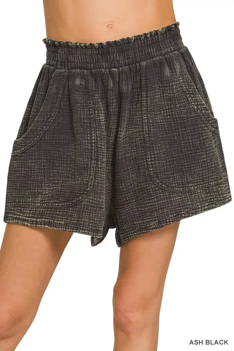 Pocketed Cotton Casual Shorts