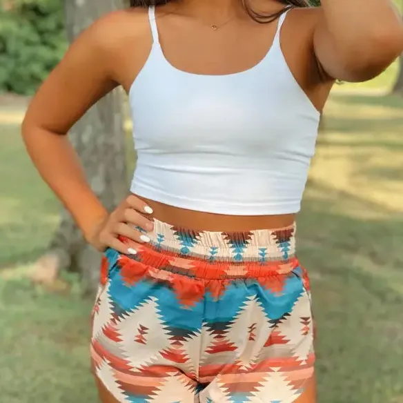 Classic Smocked High Rise Shorts