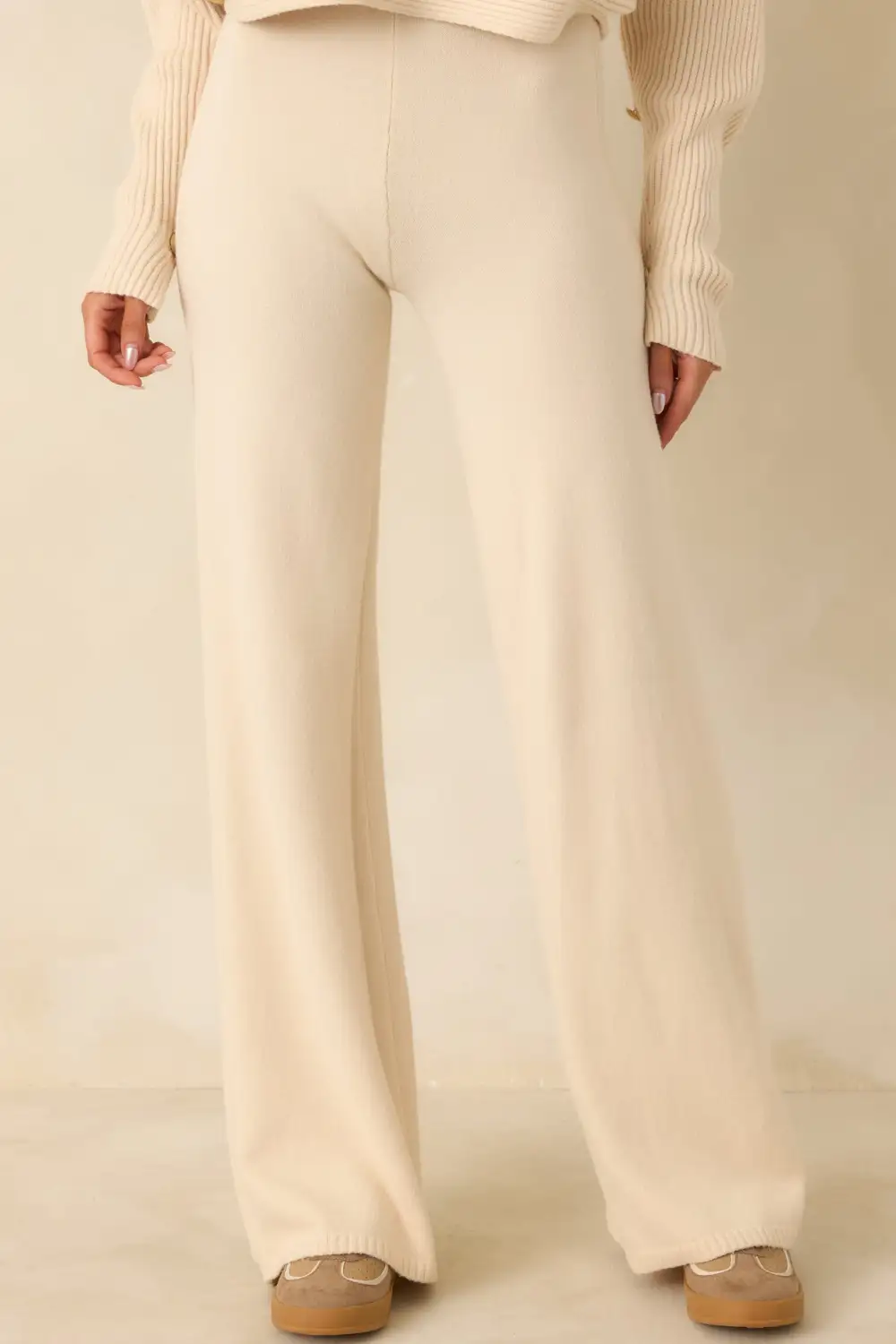 Wide Leg Polished Path Knit Wide Leg Pants