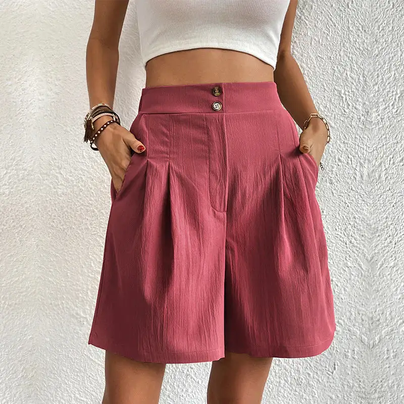  High Waist Pleated Shorts