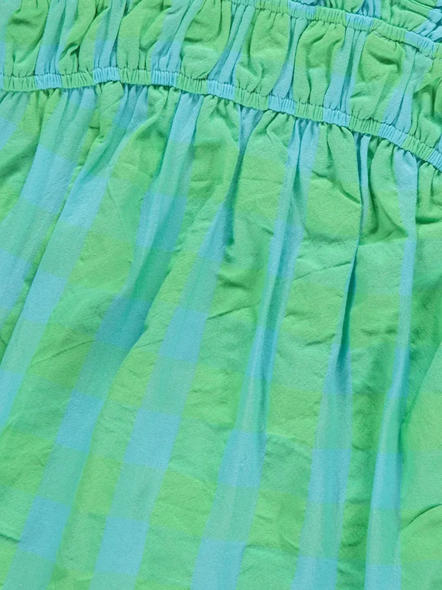 Green Frill Gingham Check Dress