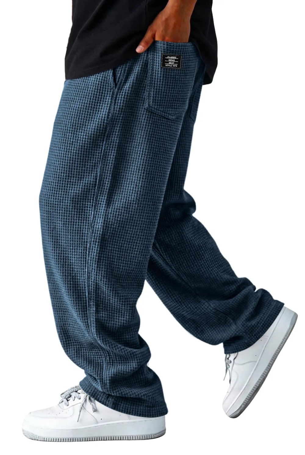 Textured Knit Seamed Detail Relaxed Trousers