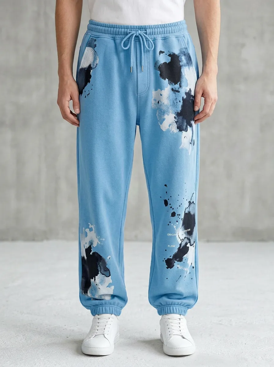 Unisex Expressive Ink Splash Joggers