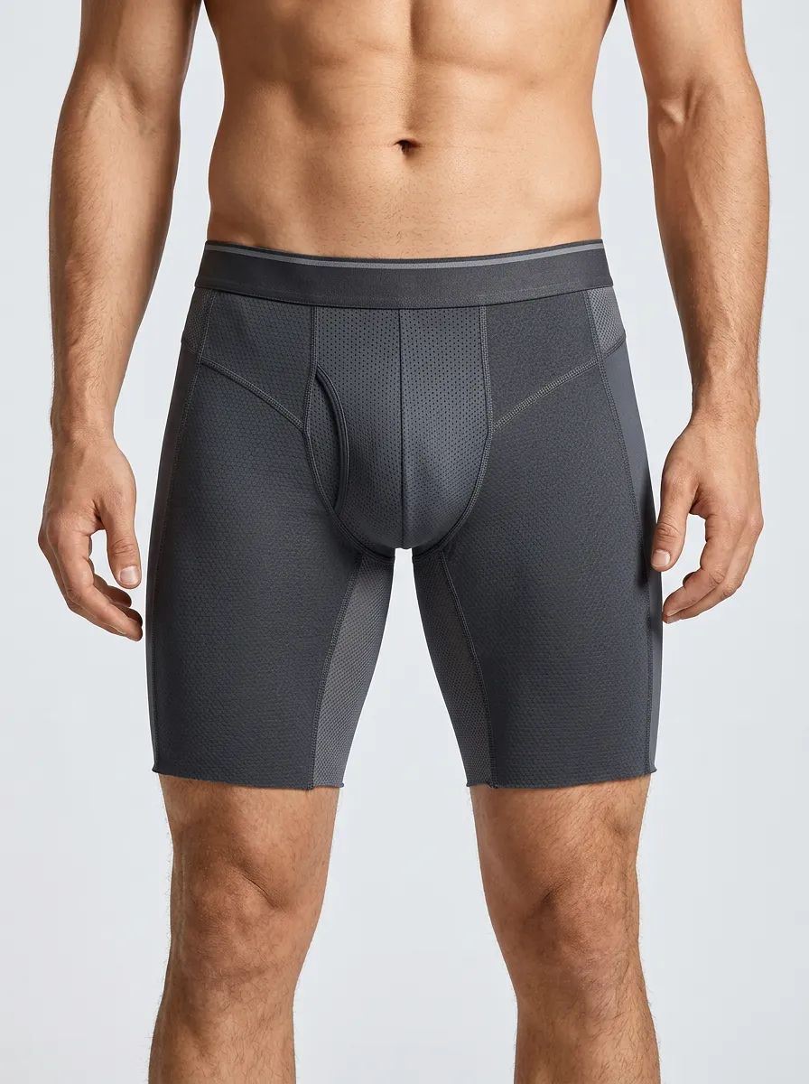Men's Charcoal Grey Perforated Boxer Briefs