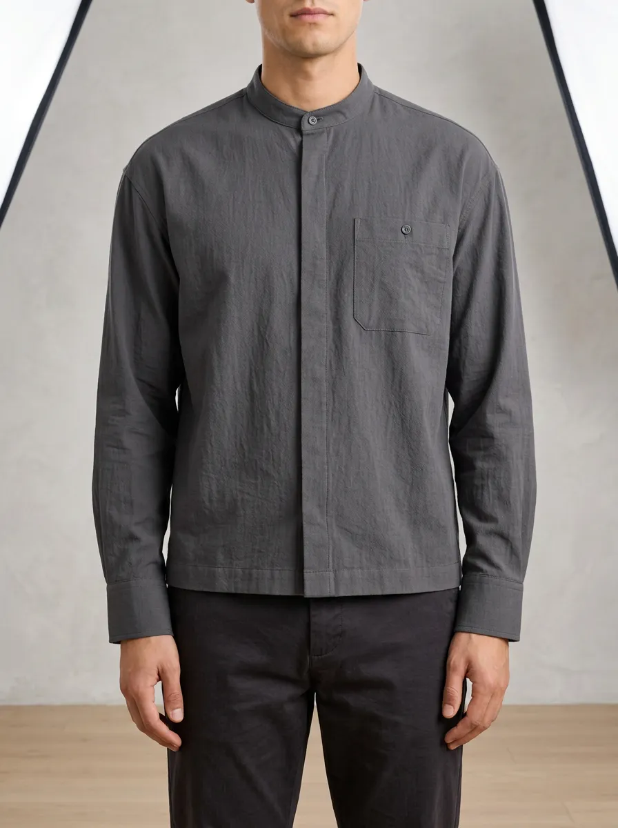 Unisex Plain Shirt with Grey Finish