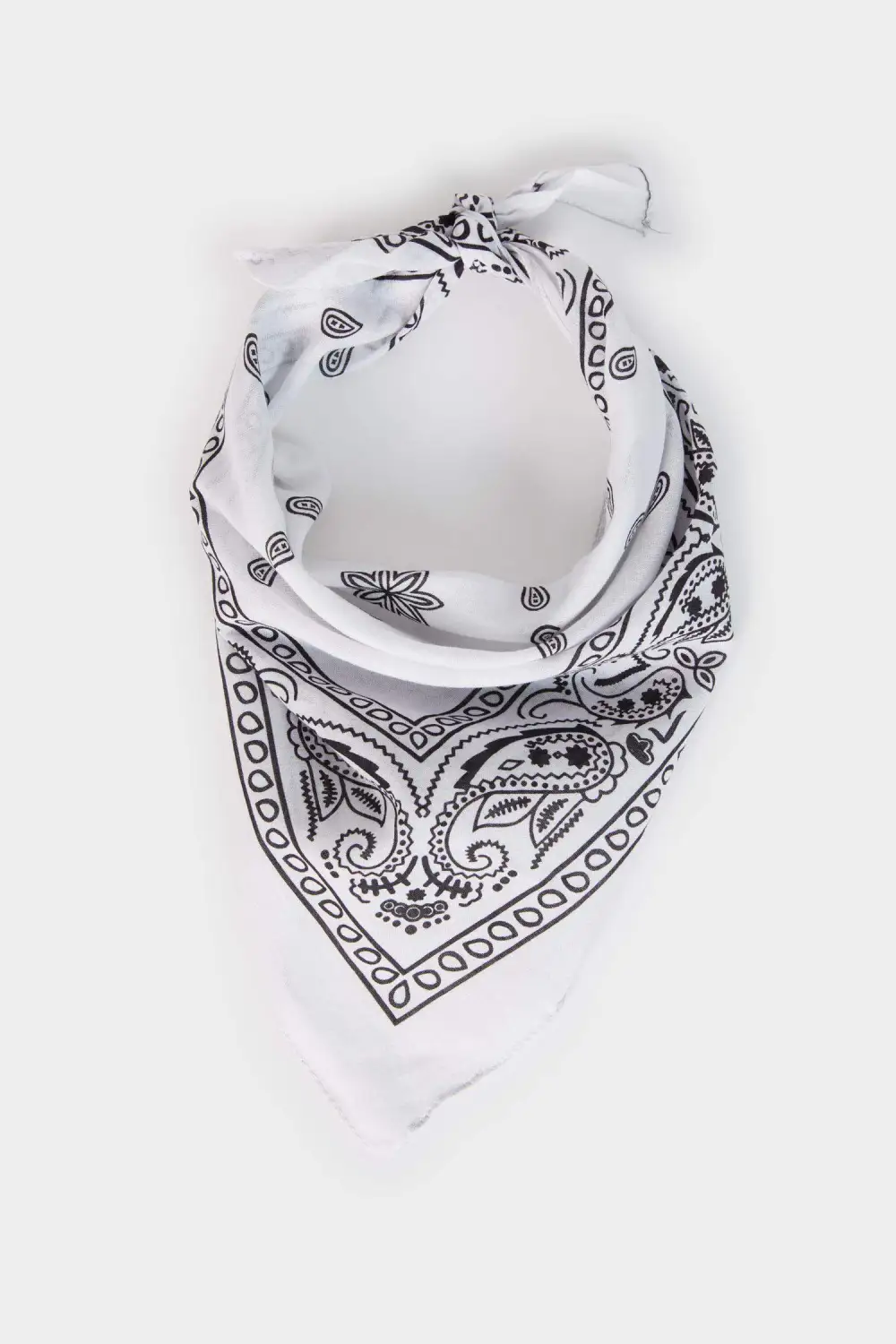 Classic Black And White Printed Silk Scarf