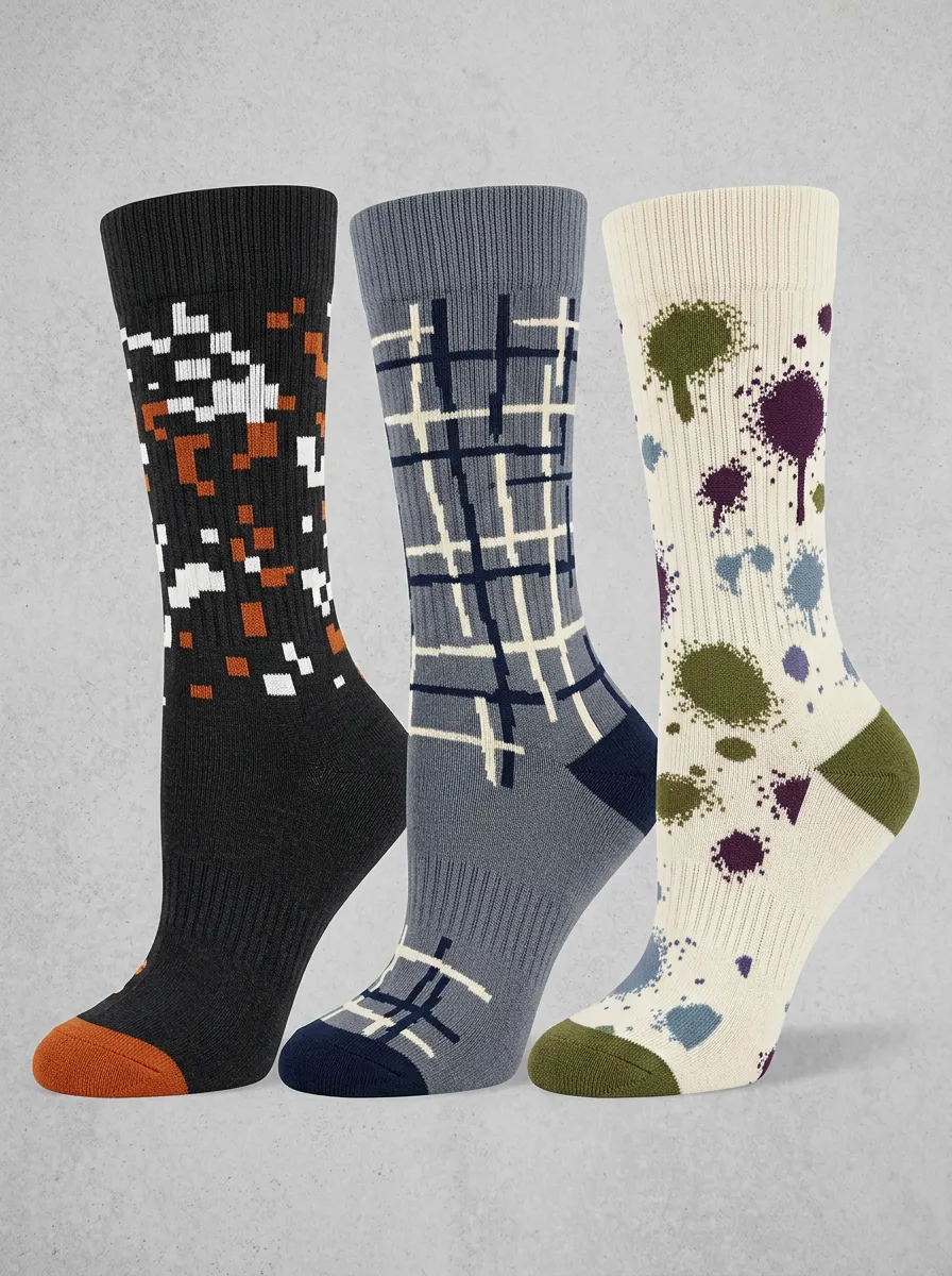Everyday Plaid Pixel Casual Sock Set