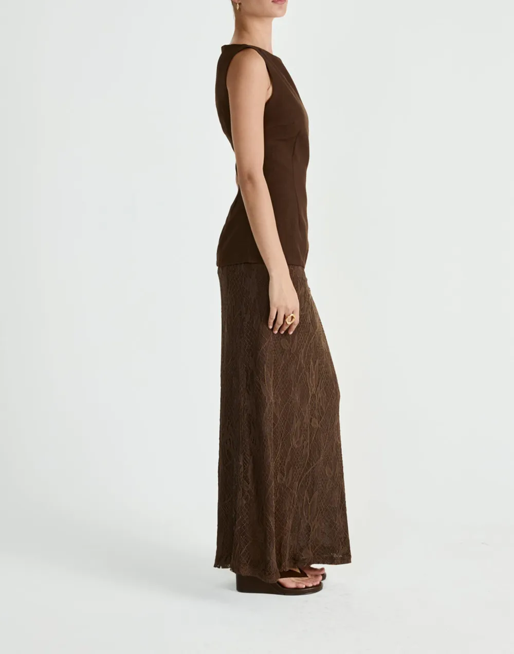 Low Waist Flowing Lace Skirt For Women