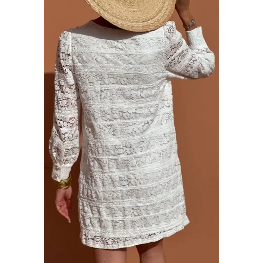 Lace Long Sleeve Mini Dress