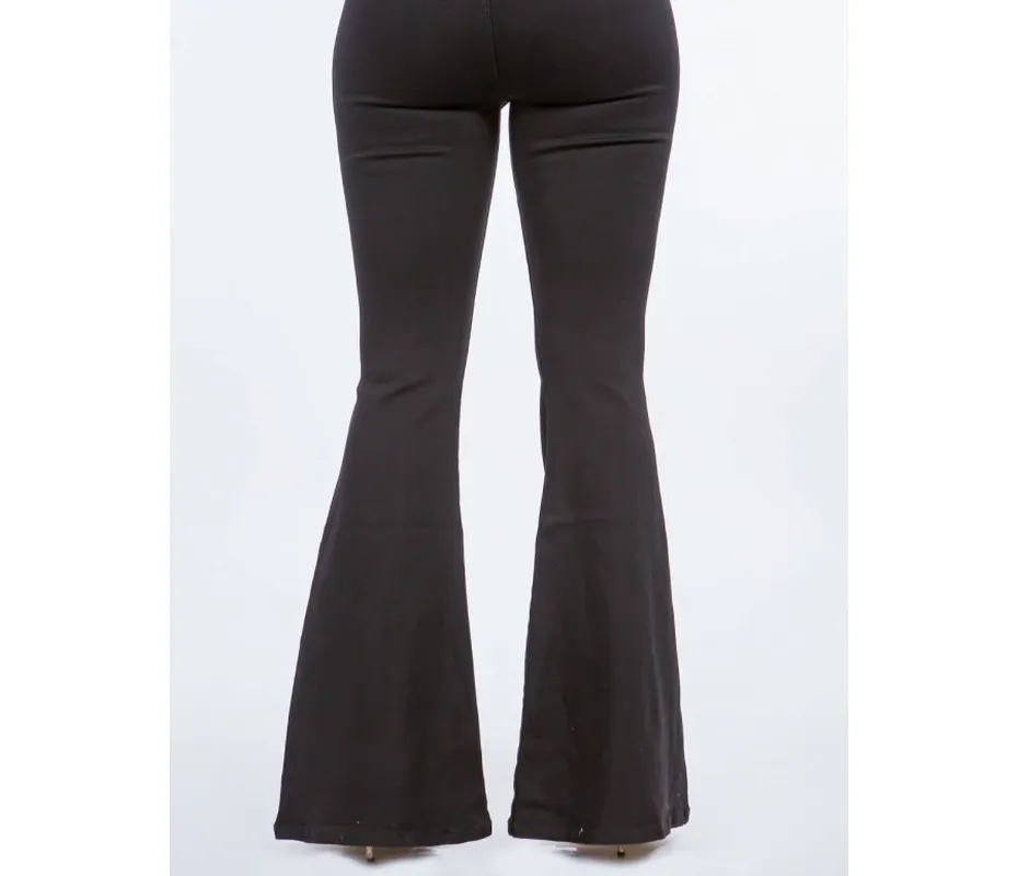 High-Waist Pull On Flare Jeans