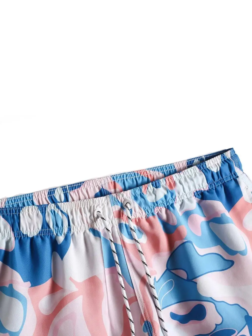 Men's Allover Print Letter Patch Detail Swim Trunks
