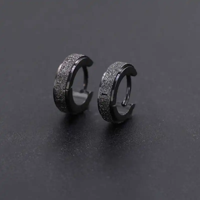 Stainless Steel Hoop Men's Earrings