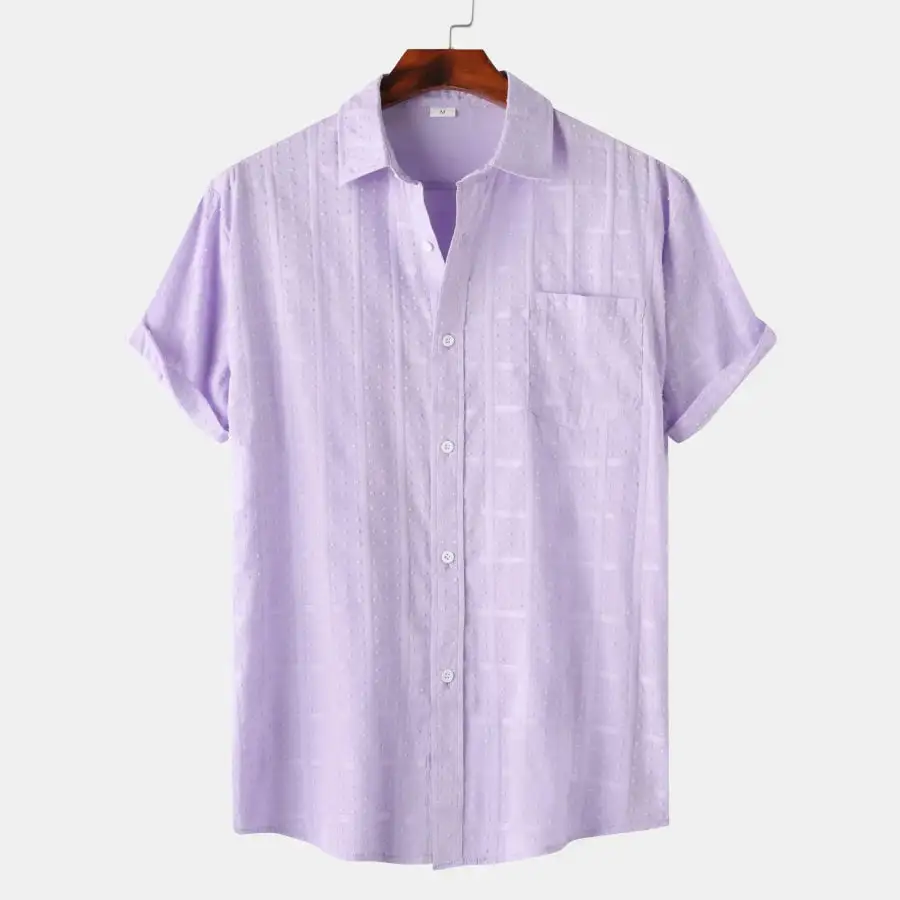 Versatile Men's Casual Short Sleeve Button Down Shirt