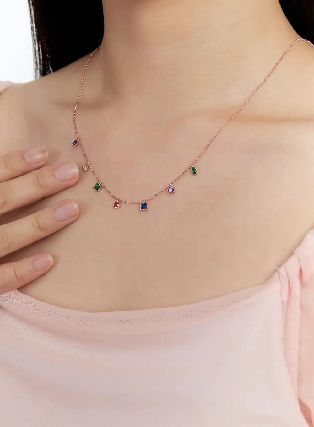 Chain Rainbow Crystal Necklace