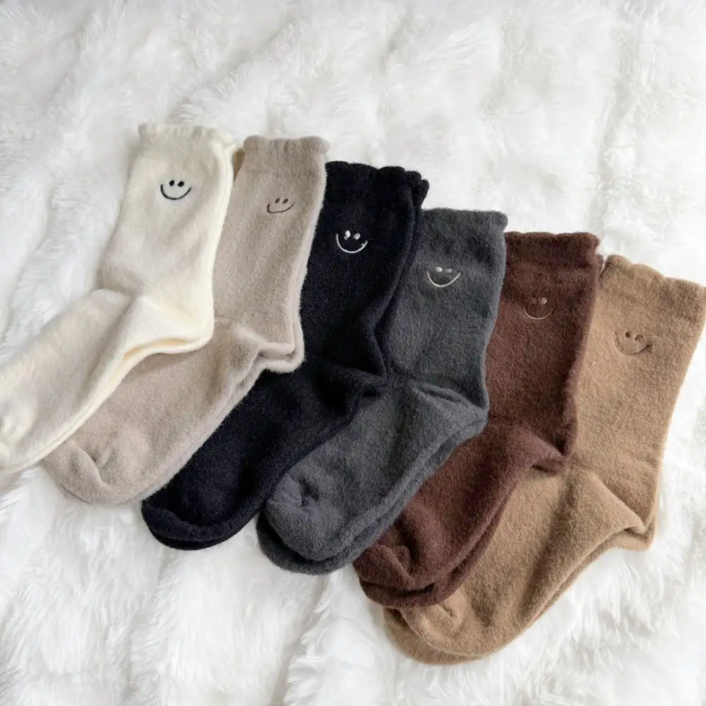 Fuzzy Happy Face Socks Pack